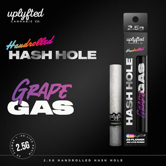 Uplyfted Cannabis Co - 2.5g Handrolled Hash Hole - Grape Gas - 1