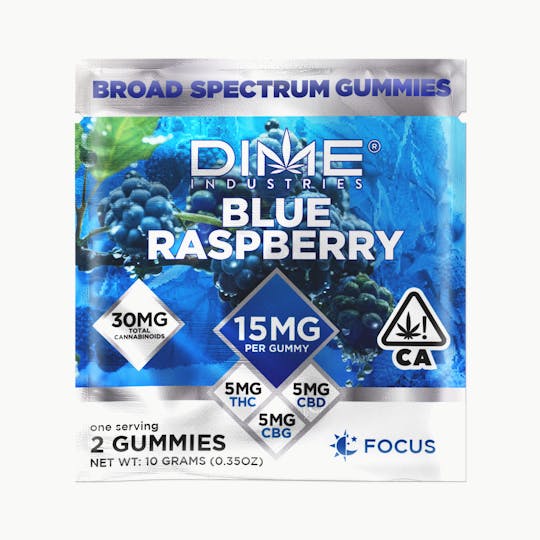 Dime Industries - Balanced Line Blue Raspberry "Afternoon" CGB Gummies 2ct - 1