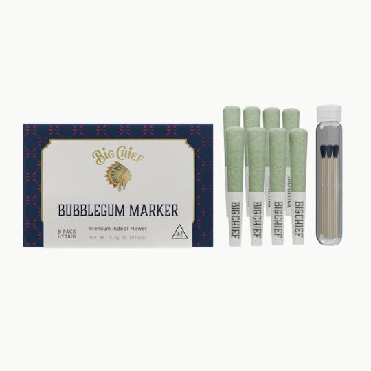 Big Chief - Big Chief Prerolls 8 Pack - Bubblegum Marker - 1