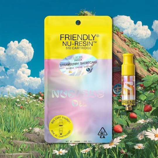 Friendly Brand - Strawberry Shortcake - 1g Nucleus Live Resin 510 Cart - 1