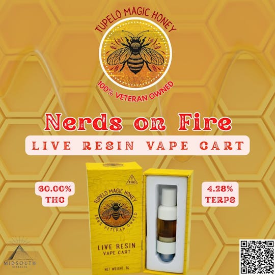 MidSouth Extracts - Nerds on Fire - Tupelo Magic Honey - Live Resin - Vape Cart - 1g - 1