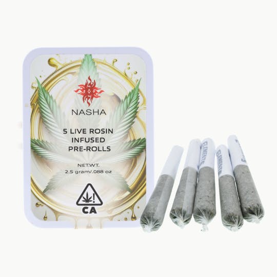 NASHA - Rosin Infused PreRolls - 5 pack - G Tank x Super Boof - 1
