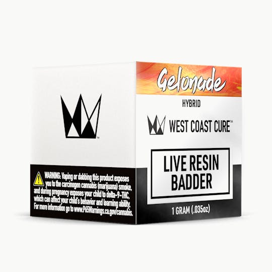 West Coast Cure - Gelonade - 1G Live Resin Badder - 1