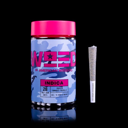 American Weed Co. - WEED Indica - Fruit Smoothie - Indica Preroll Pack (.5g x 28) - 1