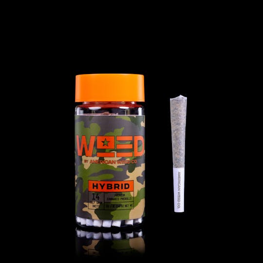 American Weed Co. - WEED Hybrid - PEanut Butter Breath - Hybrid Preroll Pack (.5g x 14) - 1