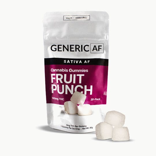 Generic AF - Fruit Punch Gummies | Generic Gummies | 20-Pack | 100mg - 1