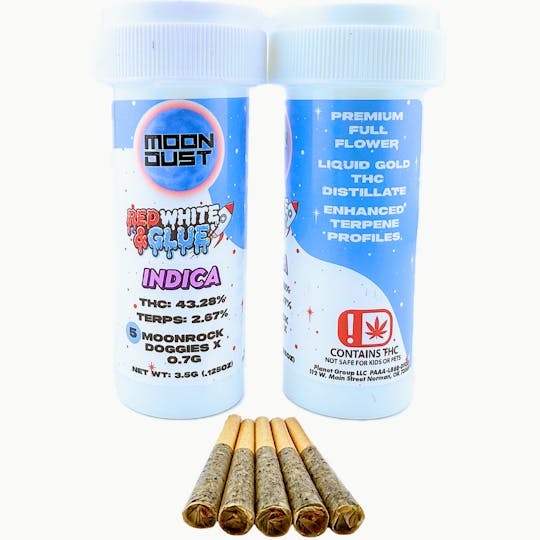MOON DUST - 3.5G MOONROCK DOGGIES - RED WHITE & GLUE - 1