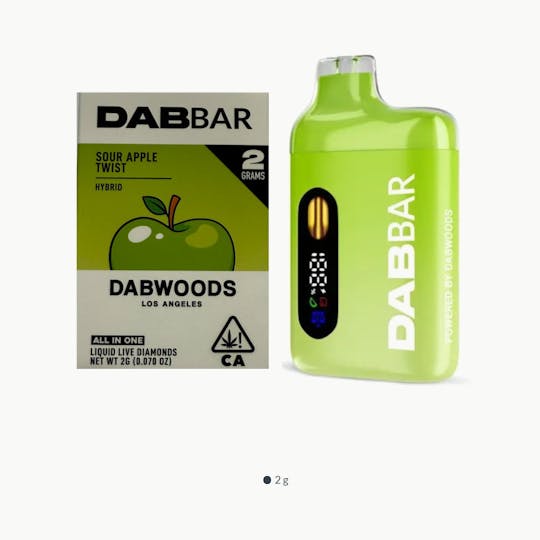 Dabwoods - VAPE - DABBAR 2.0 LIQUID DIAMONDS SOUR APPLE TWIST 2G - 1