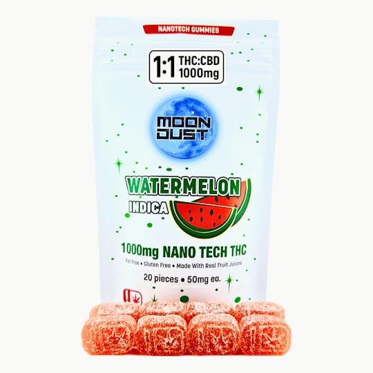 MOON DUST - 1000MG:1000MG NANO THC GUMMIES - WATERMELON - INDICA - 1