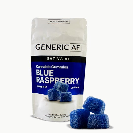 Generic AF - Blue Raspberry Gummies | Generic Gummies | 20-Pack | 100mg - 1