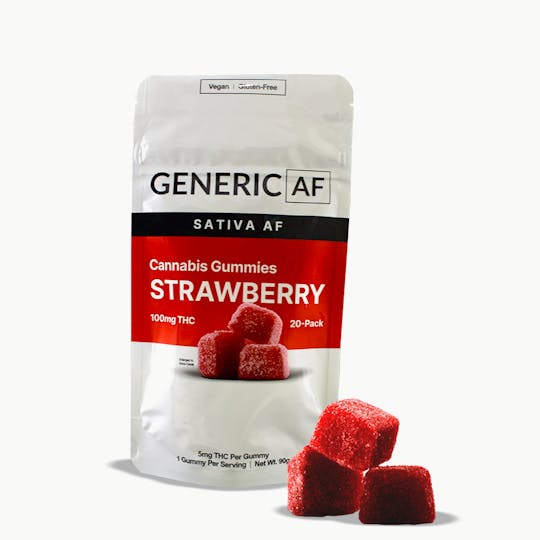 Generic AF - Strawberry Gummies | Generic Gummies | 20-Pack | 100mg - 1