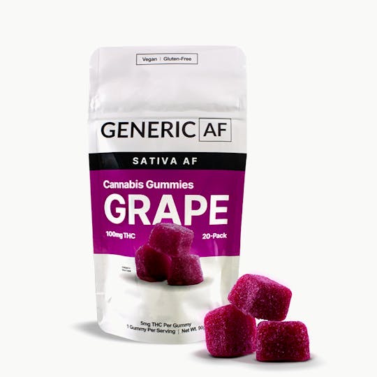 Generic AF - Grape Gummies | Generic Gummies | 20-Pack | 100mg - 1