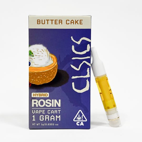 CLSICS Rosin & Rosin Infused Pre Rolls - Butter Cake - Live Rosin Vape Cartridge 1g - 1