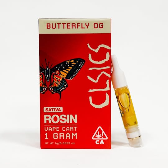 CLSICS Rosin & Rosin Infused Pre Rolls - Butterfly OG - Live Rosin Vape Cartridge 1g - 1