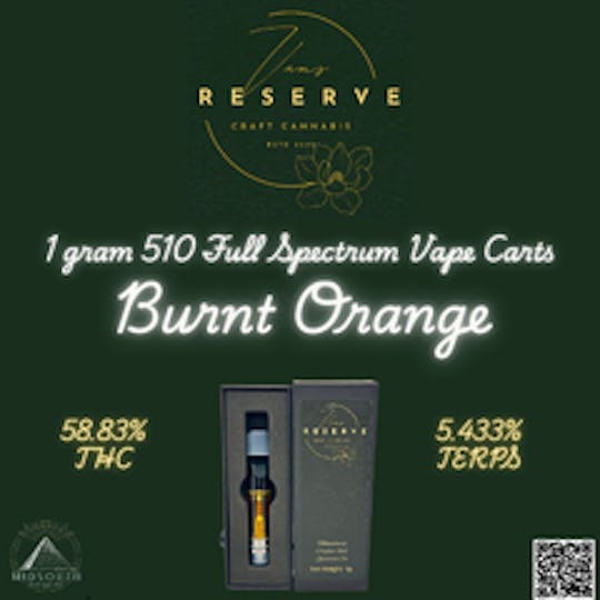 MidSouth Extracts - Van's Reserve - 1g 510 Full Spectrum - Burnt Orange - 1