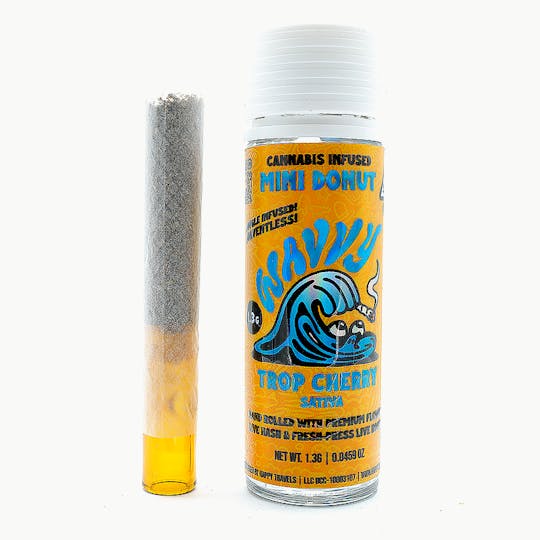 Wavvy - Infused Preroll - TROP CHERRY - 1.3G - Mini Donut - Live Rosin Core - 1