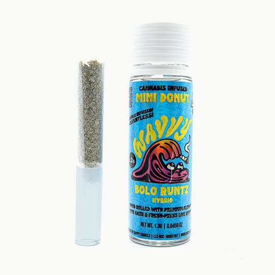 Wavvy - Infused Preroll - BOLO RUNTZ - 1.3G - Mini Donut - Live Rosin Core - 1