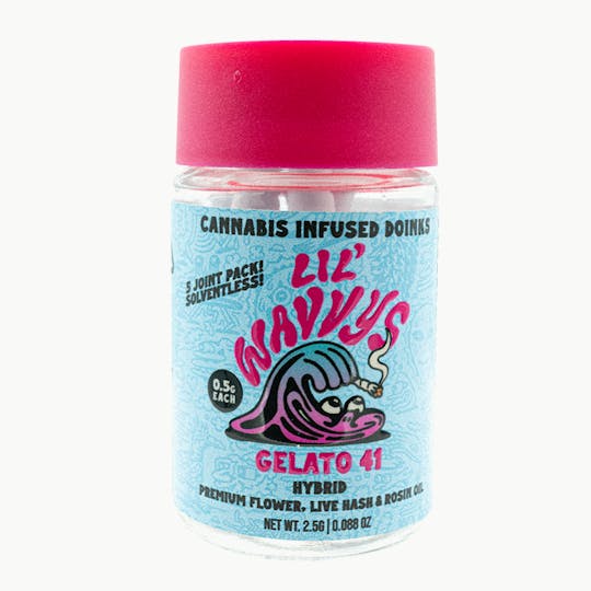 Wavvy - Infused Prerolls - G41 - 2.5G - Lil' Wavvys - Live Hash & Rosin 5pk - 1