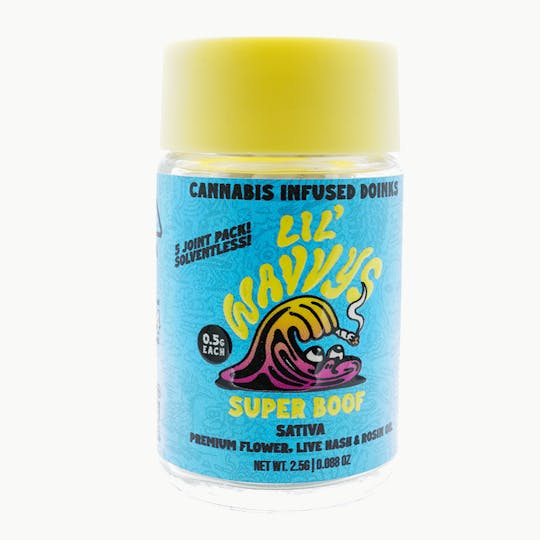 Wavvy - Infused Prerolls - SUPER BOOF - 2.5G - Lil' Wavvys - Live Hash & Rosin 5pk - 1