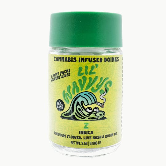 Wavvy - Infused Prerolls - Z - 2.5G - Lil' Wavvys - Live Hash & Rosin 5pk - 1