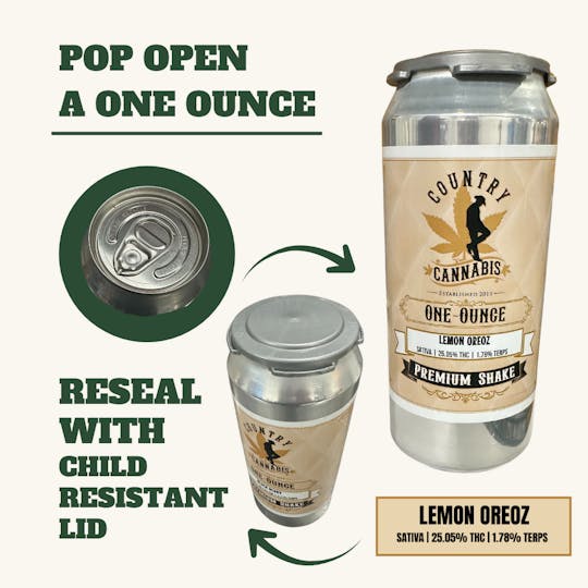 Country Cannabis - Lemon Oreoz | Premium Kief Shake | Ounce - 1