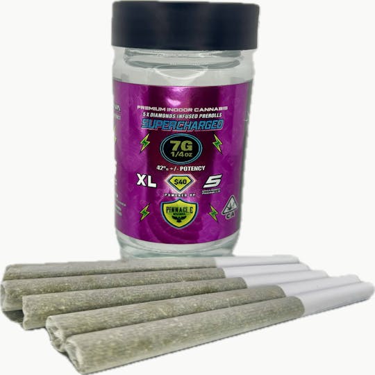 Pinnacle Reserves - Supercharged Infused - Raspberry Cooler - 5 pack 1.6 gram Pre Rolls - 1