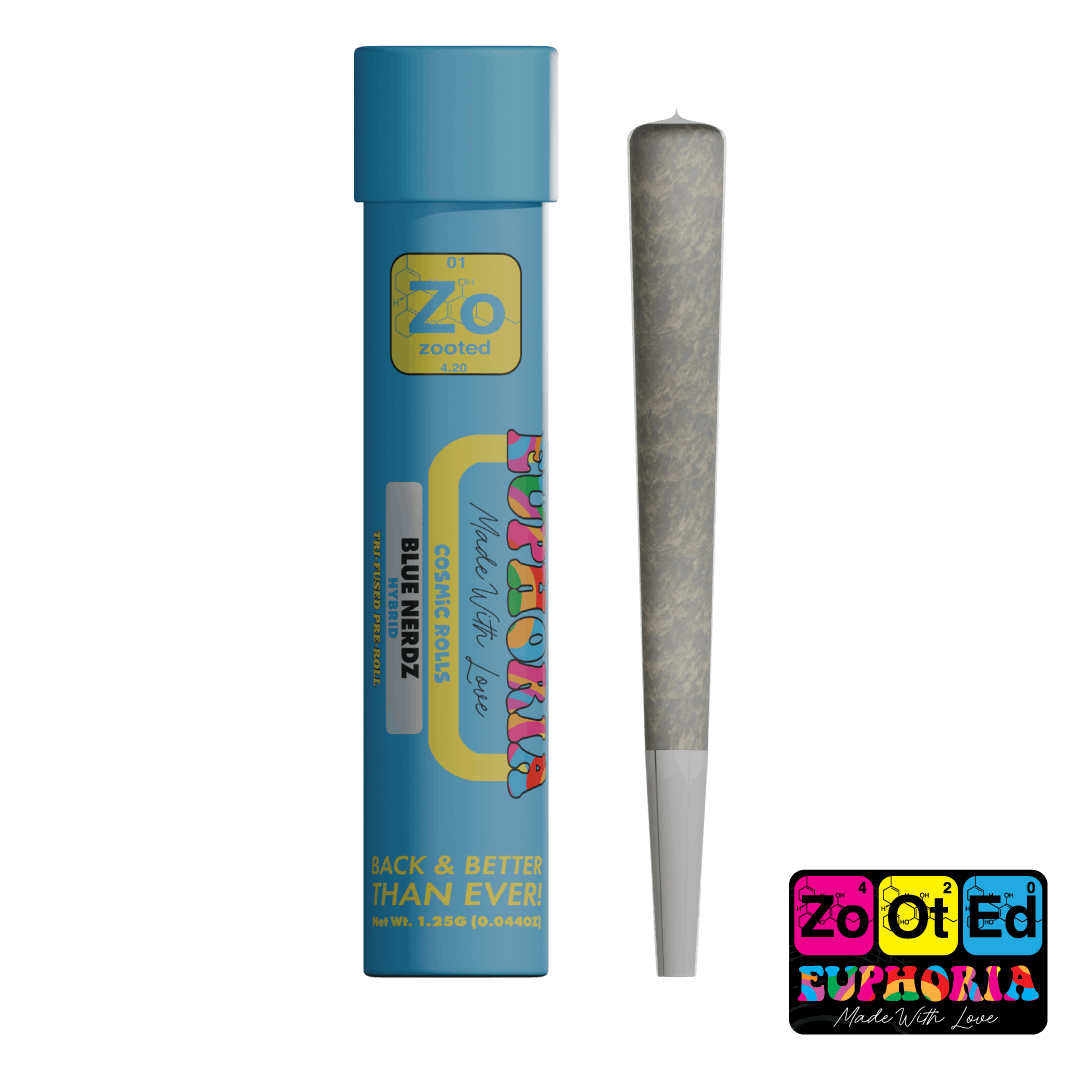 Zooted Brandz - MI - Blue Nerdz Cosmic Pre-Roll - 1.25G Premium Triple Infused Pre-Roll - 1