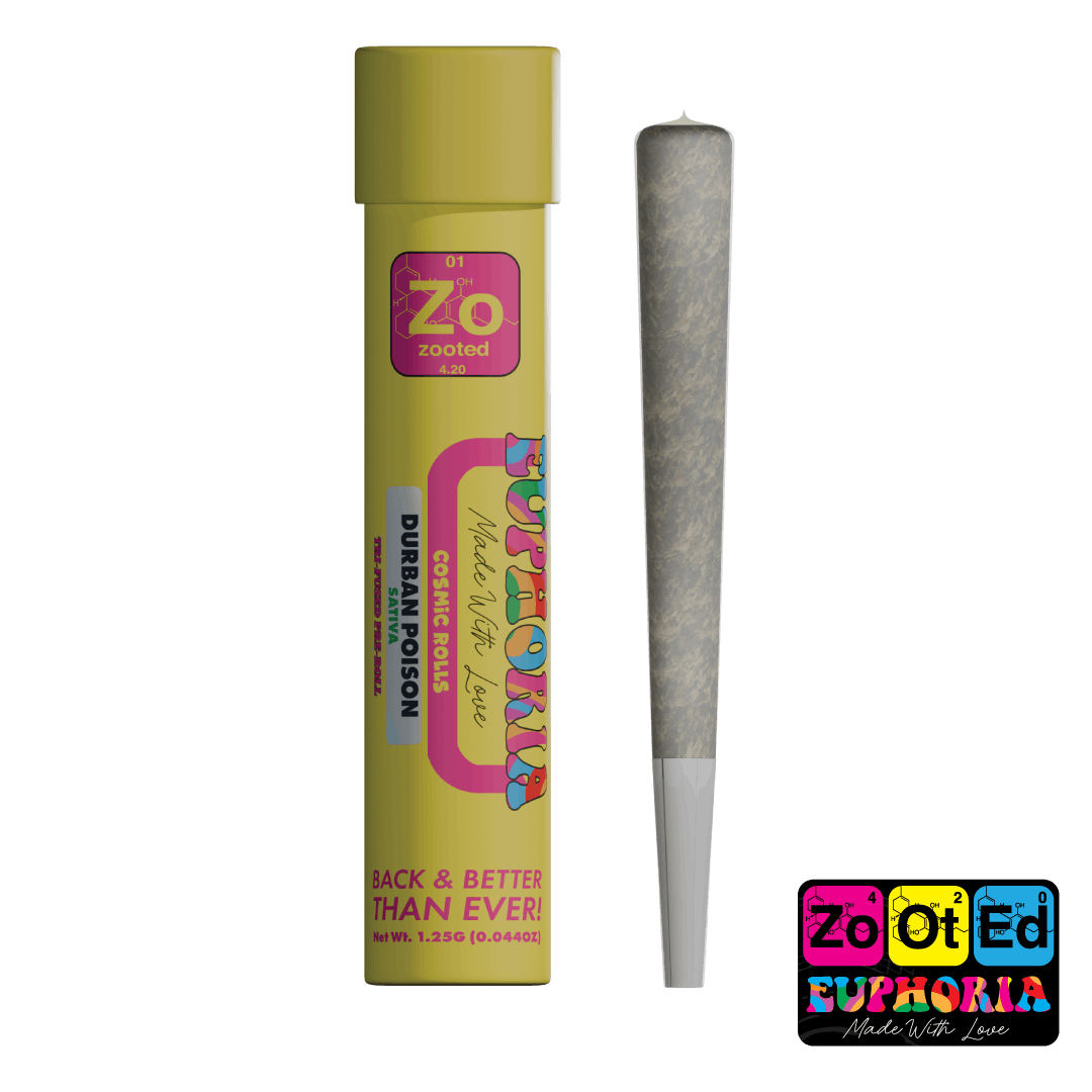 Zooted Brandz - MI - Durban Poison Cosmic Pre-Roll - 1.25G Premium Triple Infused Pre-Roll - 1