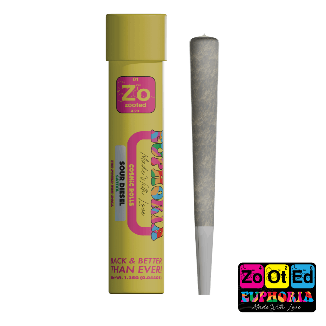 Zooted Brandz - MI - Sour Diesel Cosmic Pre-Roll - 1.25G Premium Triple Infused Pre-Roll - 1
