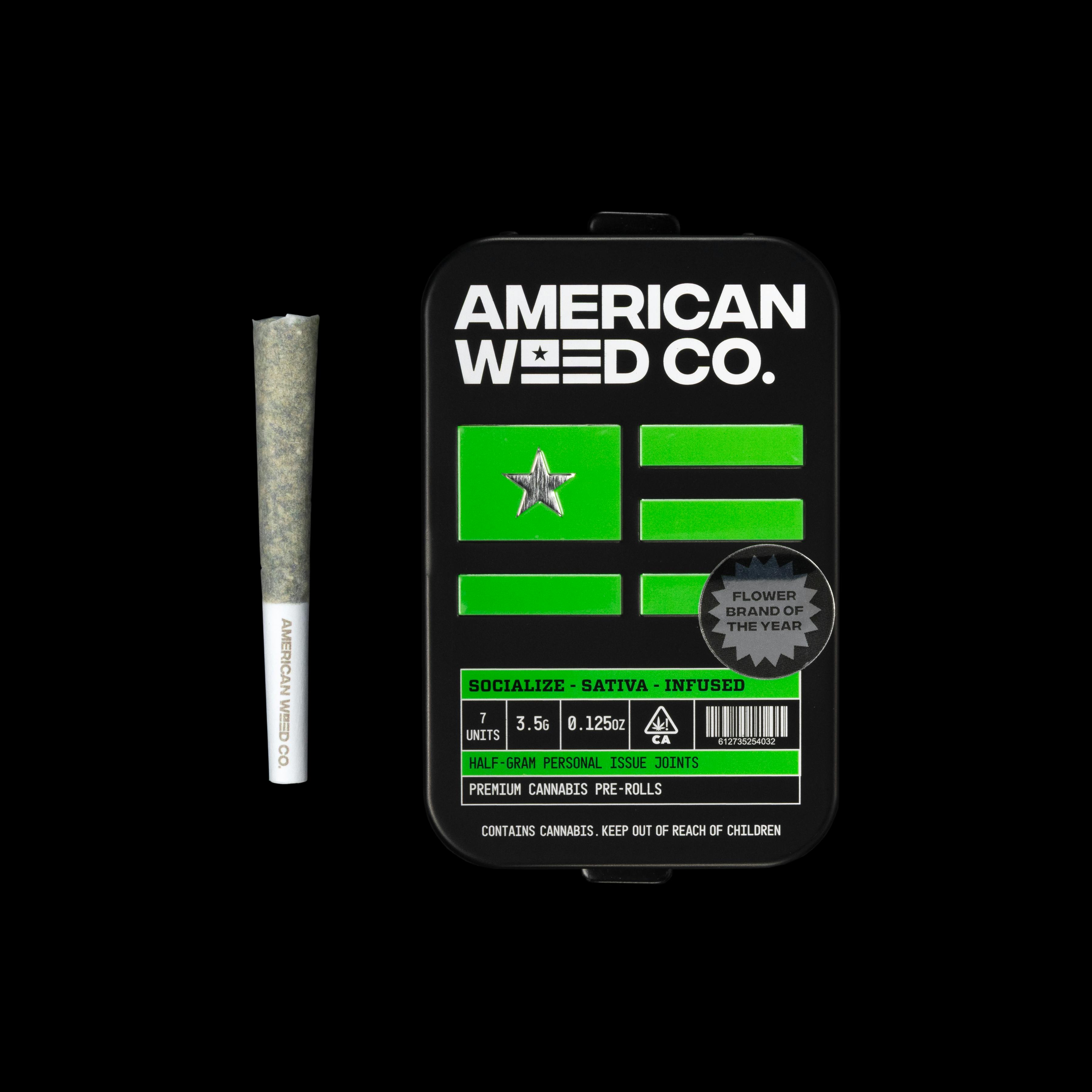 American Weed Co. - Pineapple Express- Infused Sativa Pre-Roll Pack (0.5g x 7) - 1