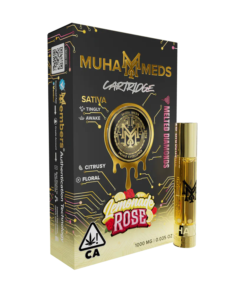 Muha Meds Lemonade Rose Melted Diamonds Cartridge 1g