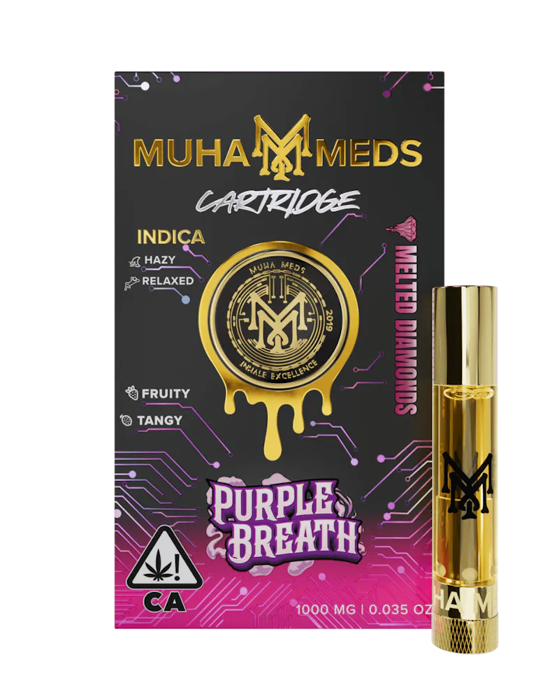 Muha Meds Purple Breath Melted Diamonds Cartridge 1g cartridge