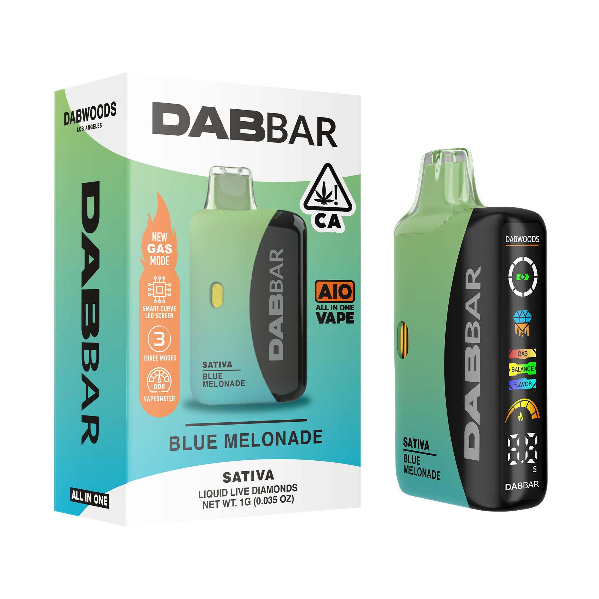 Dabwoods - VAPE - DABBAR 3.0 LIQUID LIVE DIAMONDS BLUE MELONADE 1G - 1