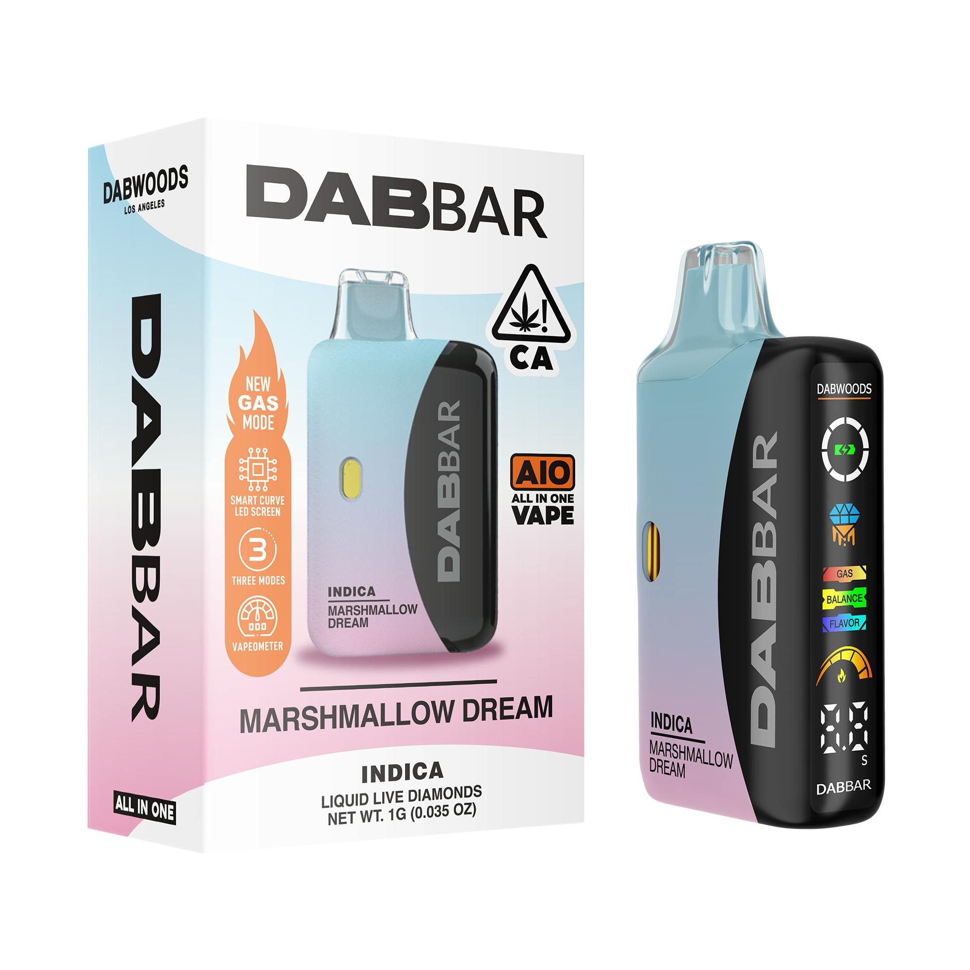 Dabwoods - VAPE - DABBAR 3.0 LIQUID LIVE DIAMONDS MARSHMALLOW DREAM 1G - 1