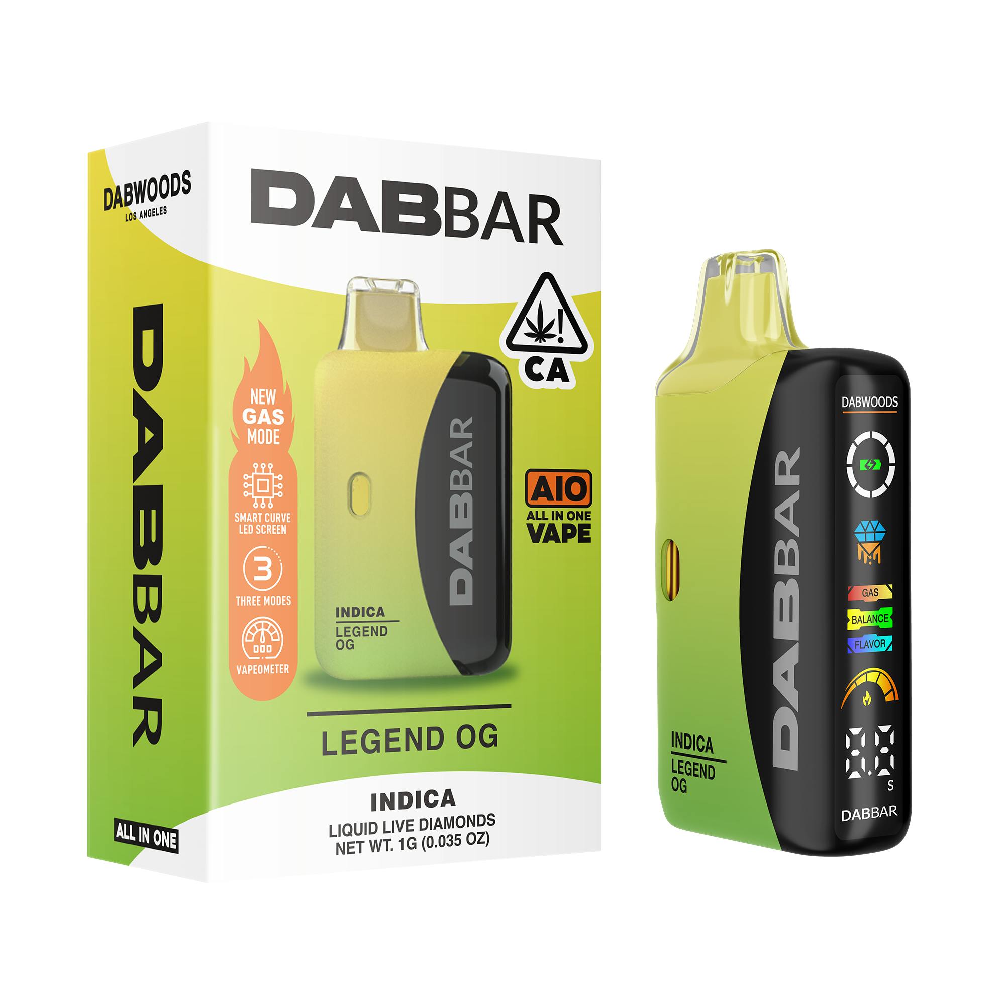 Dabwoods - VAPE - DABBAR 3.0 LIQUID LIVE DIAMONDS LEGEND OG 1G - 1