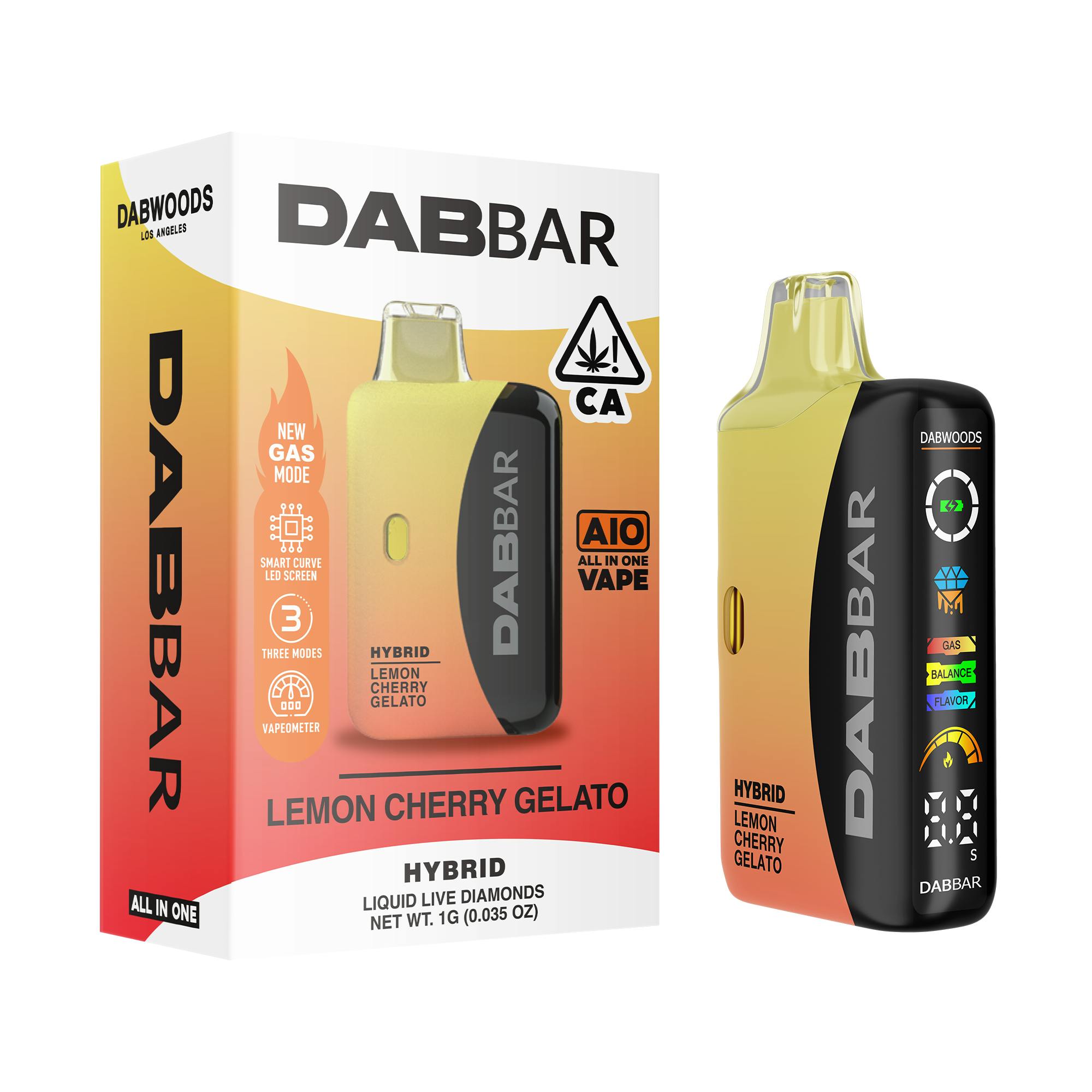 Dabwoods - VAPE - DABBAR 3.0 LIQUID LIVE DIAMONDS LEMON CHERRY GELATO 1G - 1