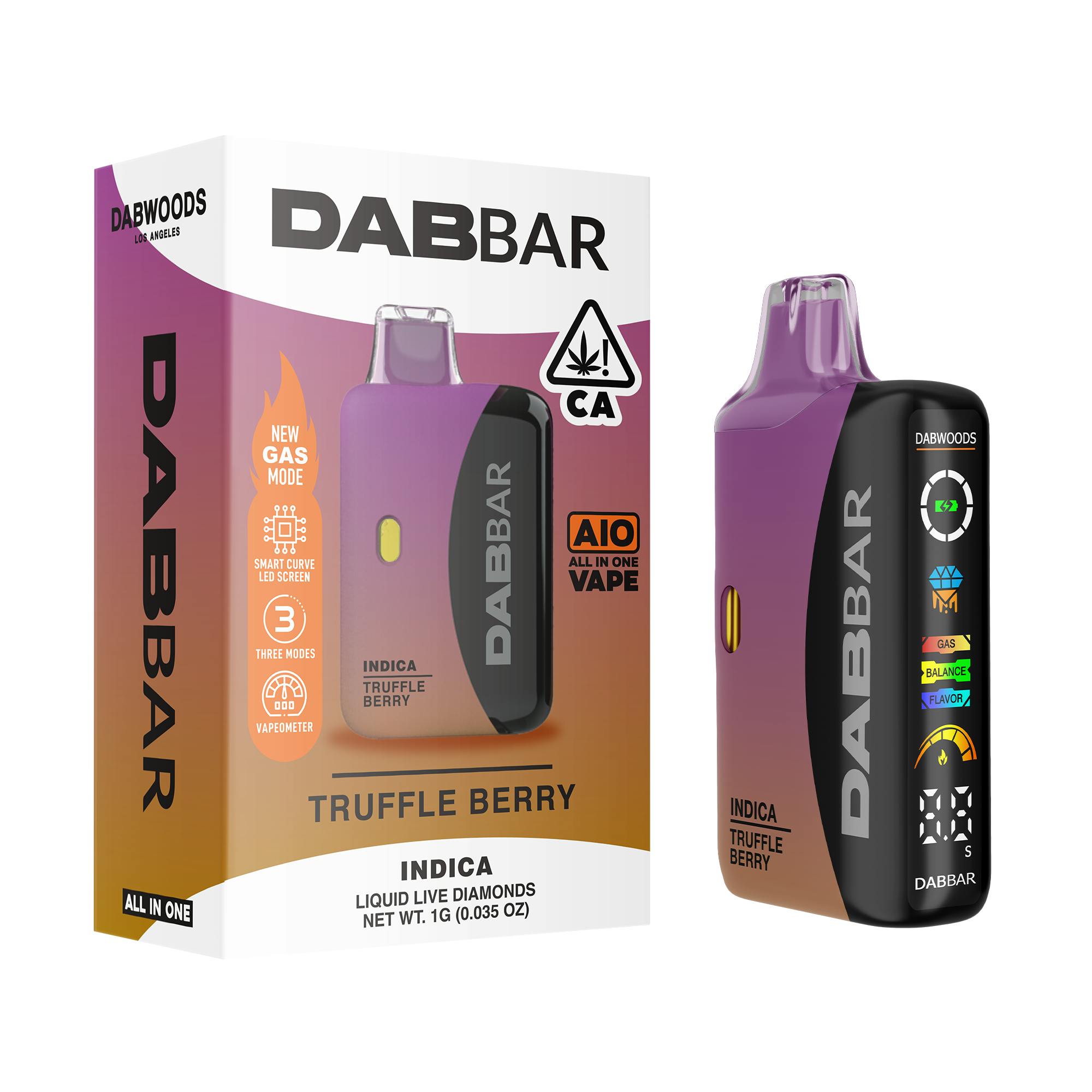 Dabwoods - VAPE - DABBAR 3.0 LIQUID LIVE DIAMONDS TRUFFLE BERRY 1G - 1