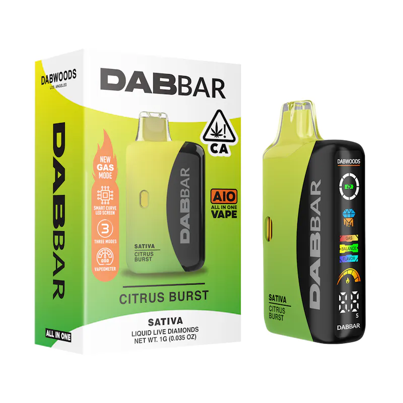 Dabwoods Citrus Burst Dab Bar 3.0 Liquid Diamonds 1g