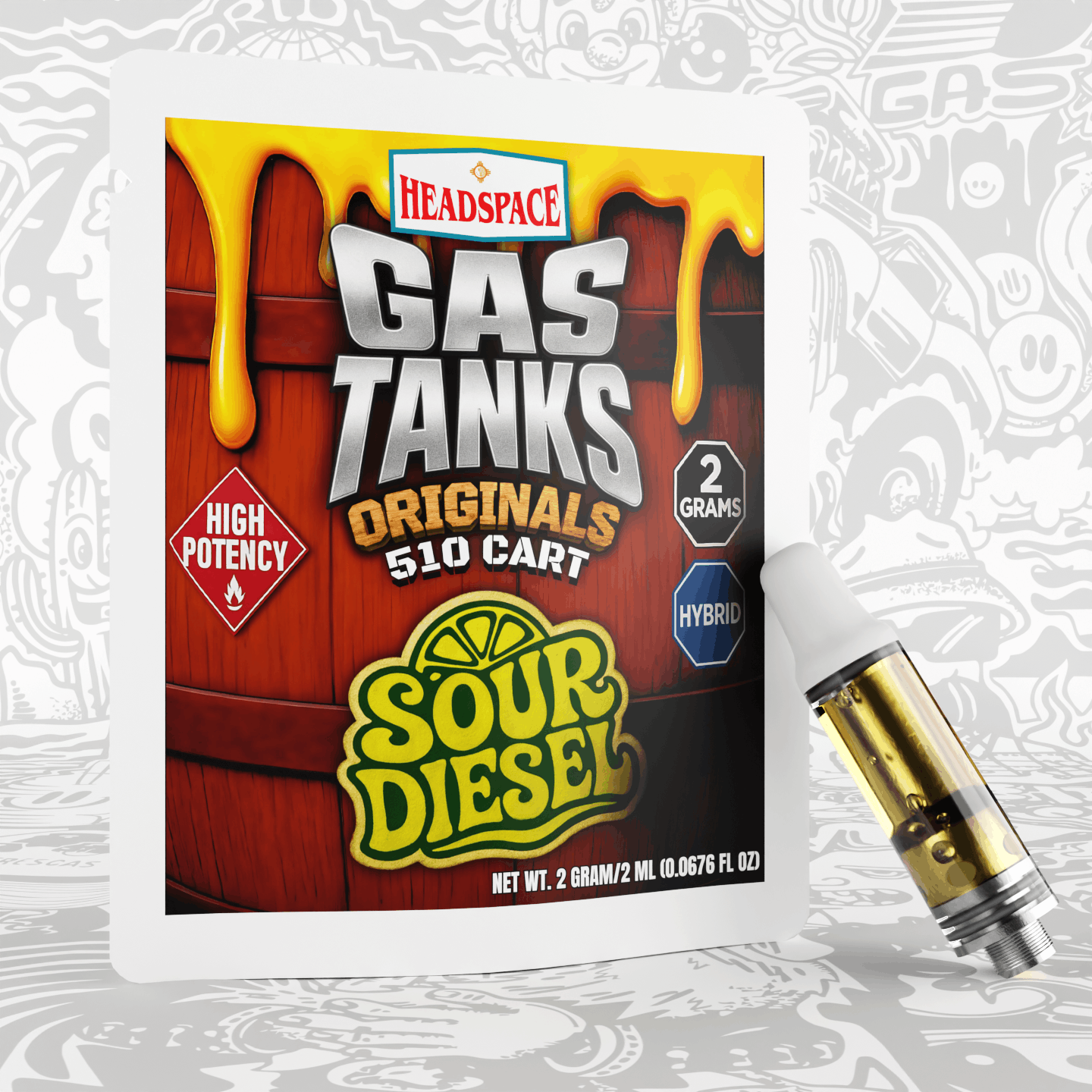 HeadSpace Alchemy - Gas Tanks Originals - 2g 510 Cartridge - Sour Diesel - 1