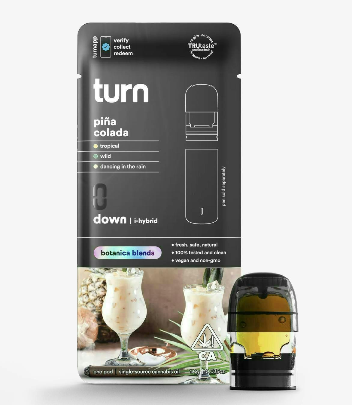 turn - 2.0g AIO | Piña Colada | botanica blends | down | - 1