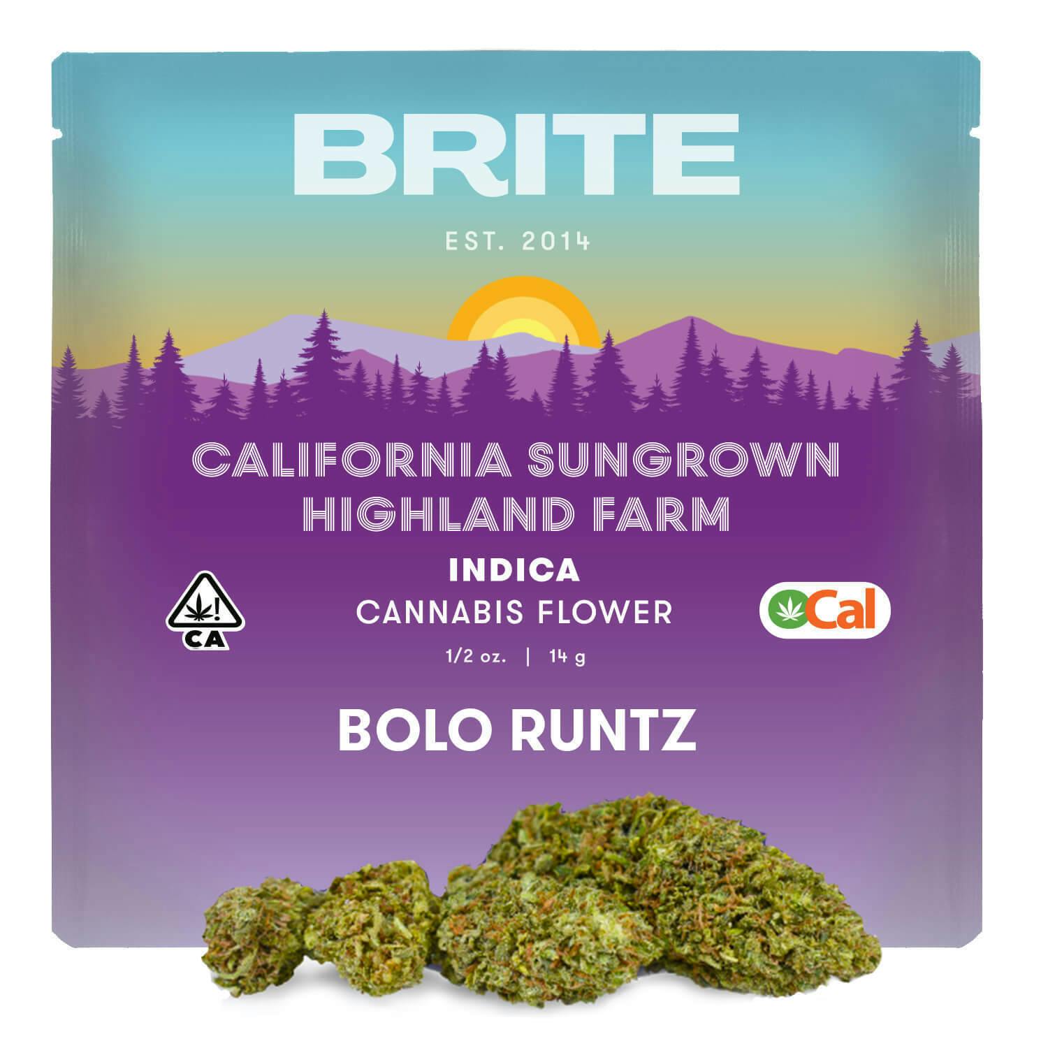 Brite Labs - BRITE Highland OCal Flower (14g) - Indica - Bolo Runtz - 1