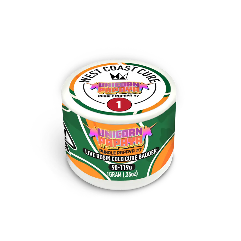 West Coast Cure Unicorn Papaya - 1G Live Rosin Cold Cure Badder - Tier 1