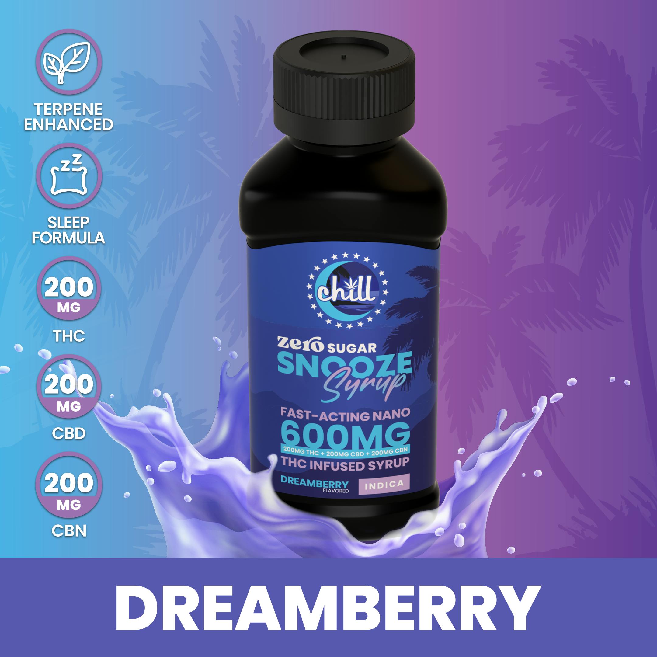 Chill Medicated SNOOZE ZERO Sugar Dreamberry 600MG - JARS Cannabis