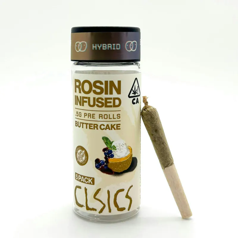 CLSICS - Butter Cake - Rosin Infused Joints - 0.5g each - 5pk pre-roll