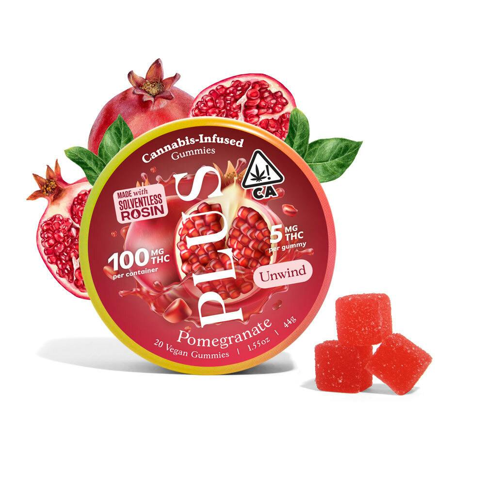 PLUS™️ Products - Pomegranate Gummies [Solventless Rosin 20pk] (5mg) - 1
