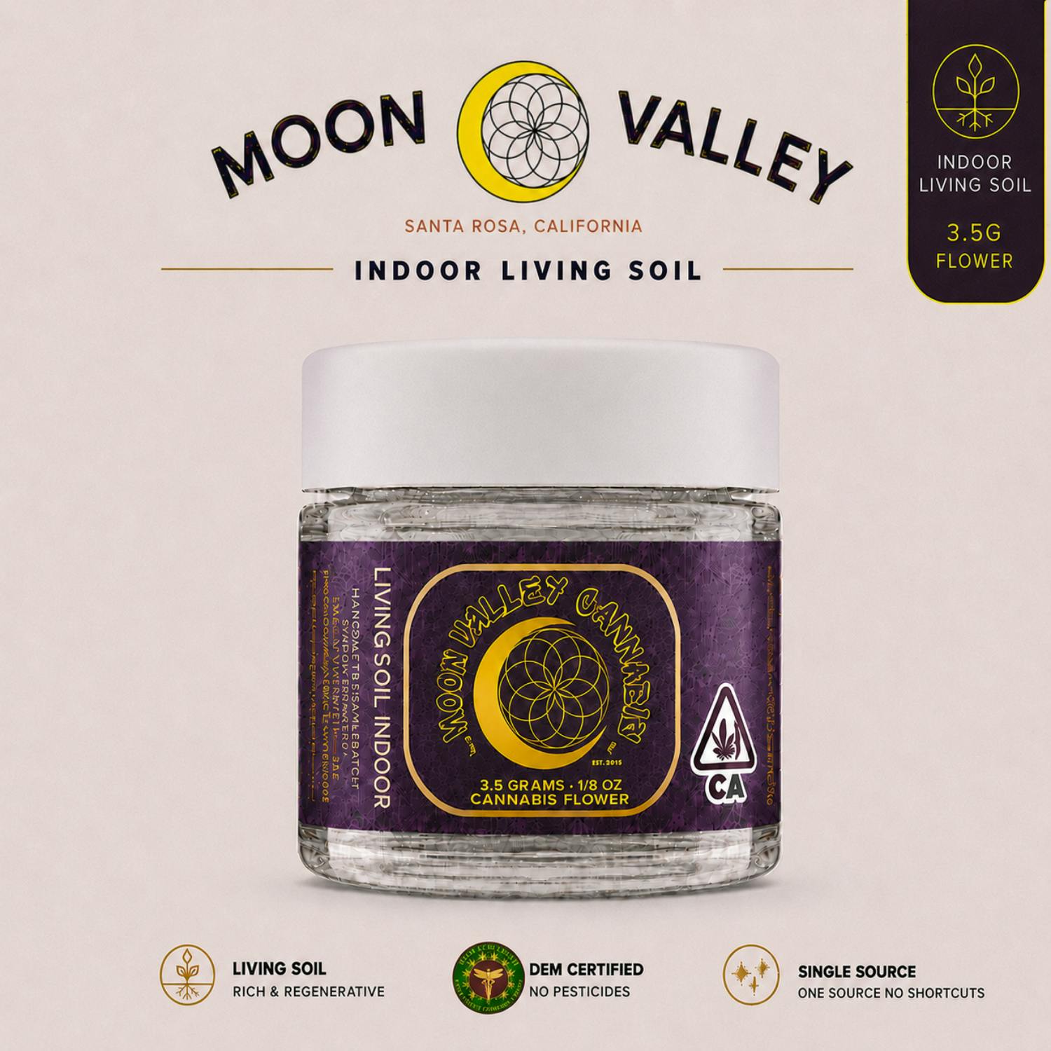 Moon Valley Cannabis - Zoap Lime Sour Indoor Living Soil Flower 3.5 Gram Jar - 1