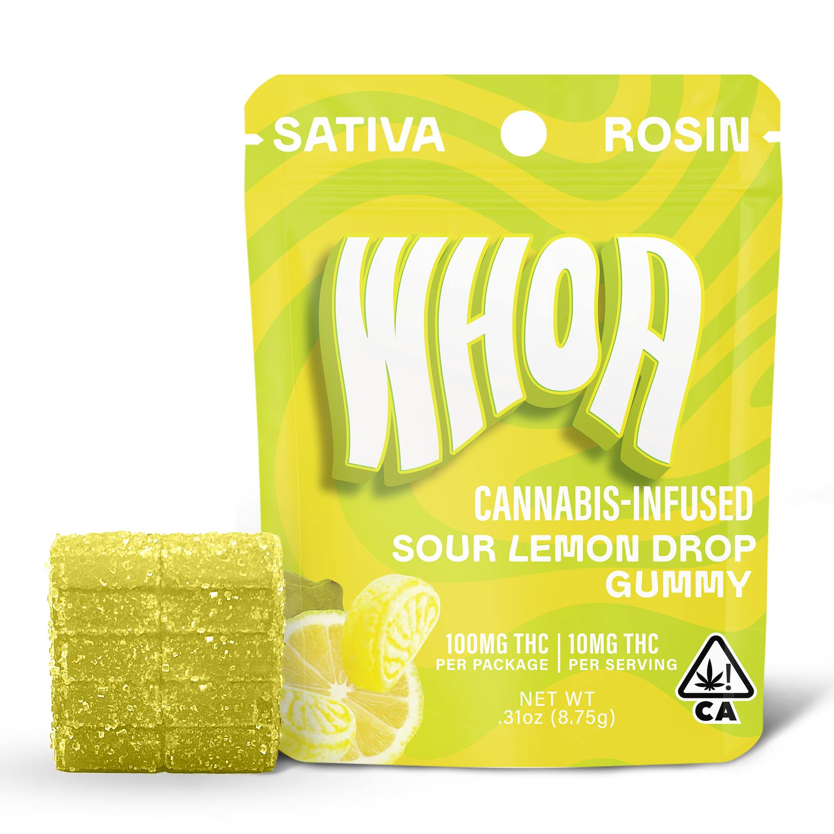 Whoa - WHOA ROSIN Sour Lemon Drop Gummy Bite (100mg) - 1