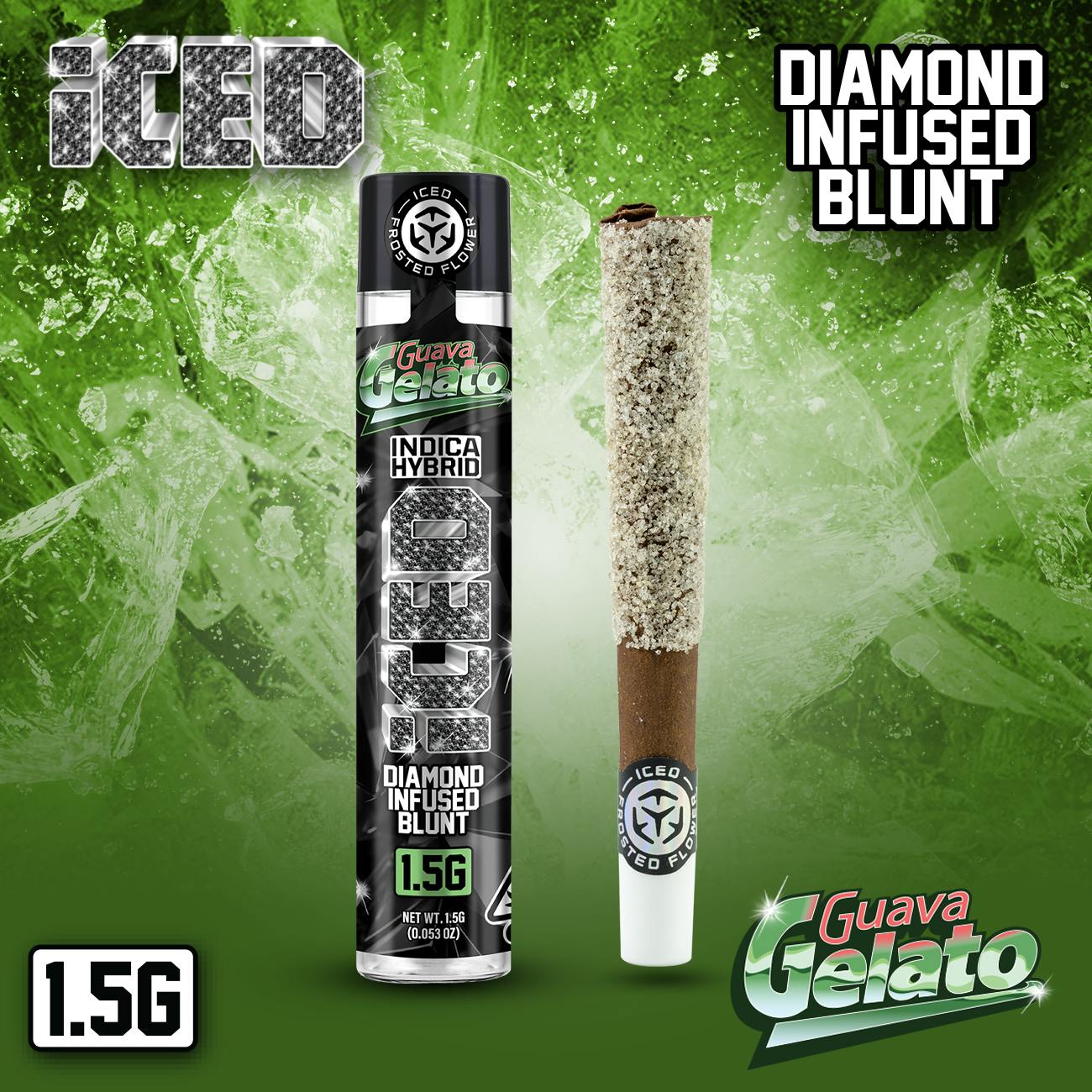 ICED - ICED - Infused Preroll - 1.5g - Blunt - Indica/Hybrid - Guava Gelato - 1