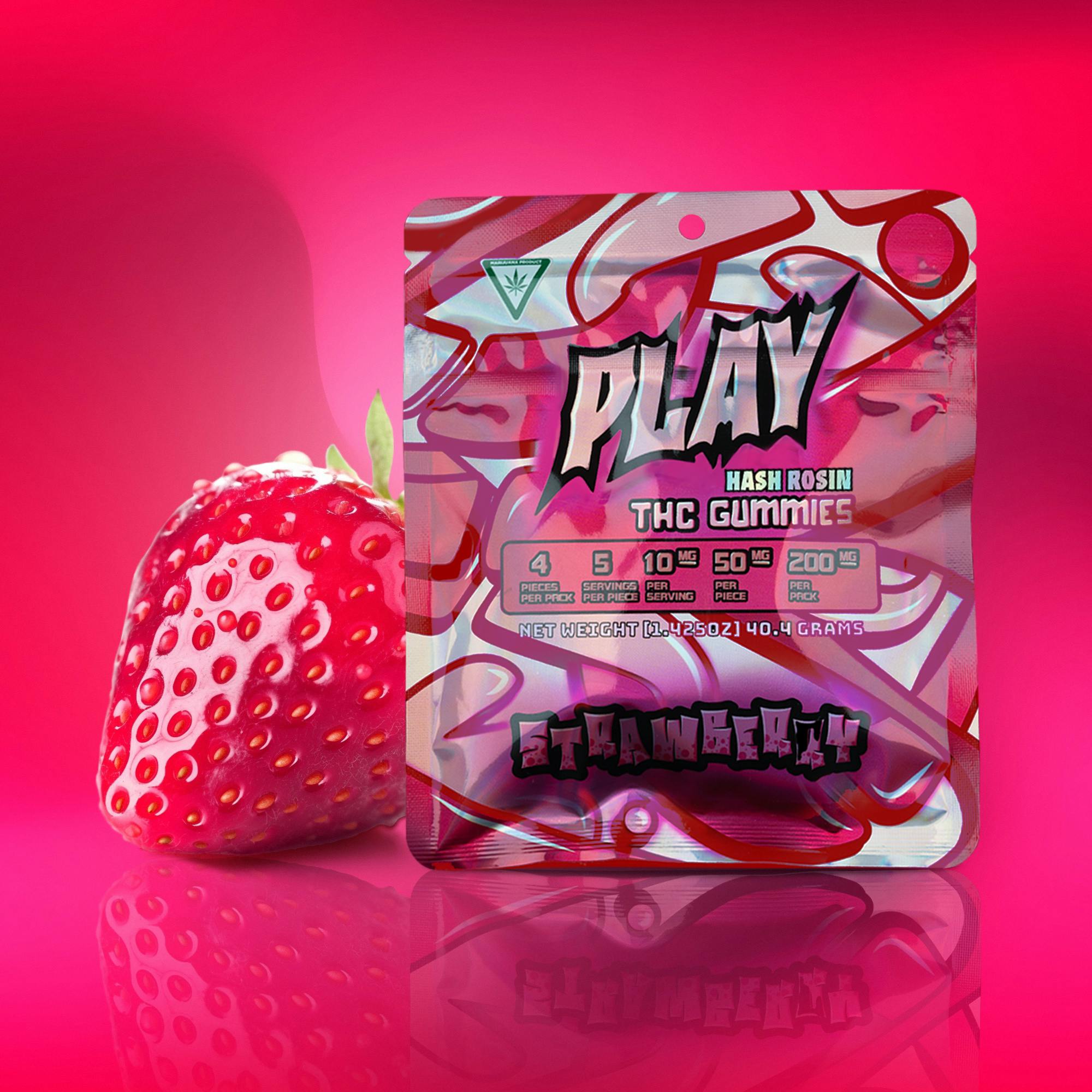 Play Michigan - Play | Strawberry | 200mg | Live Rosin Gummies - 1