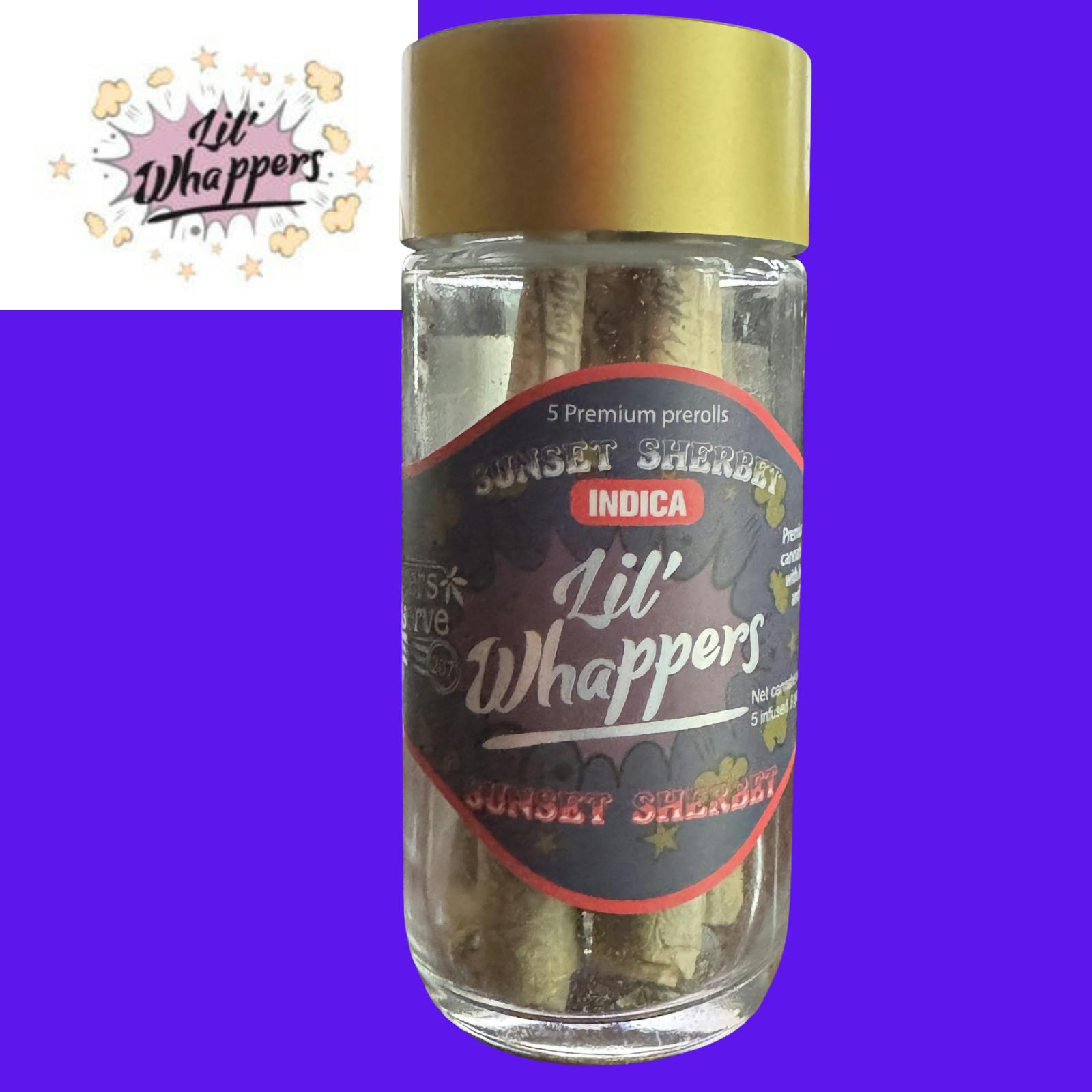 Farmers Reserve - Lil Whappers infused prerolls Sunset Sherbet of 5 - 1
